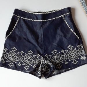 J.O.A. High Waist Boho Rickrac shorts